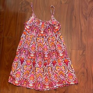 Old Navy Pink and Orange Patterned Dress